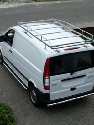 Rearbar RVS geborsteld Mercedes Vito vanaf 2014 uitvoering zonder trekhaak