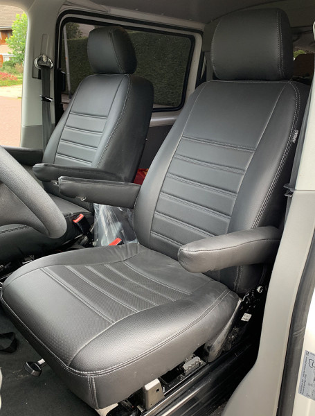 Stoelhoezen Volkswagen Caddy Cargo kunst leer zwart