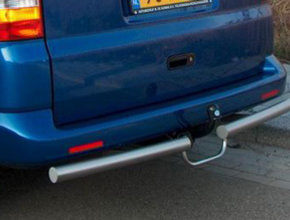 Volkswagen Rearbar RVS geborsteld Volkswagen T6.1 uitvoering met trekhaak