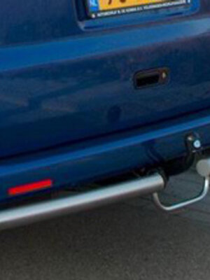 Rearbar RVS geborsteld Volkswagen T6.1 uitvoering met trekhaak