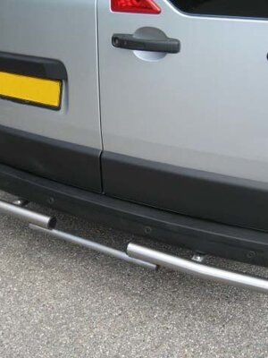 Rearbar RVS geborsteld Opel Movano vanaf 2021 uitvoering met trekhaak