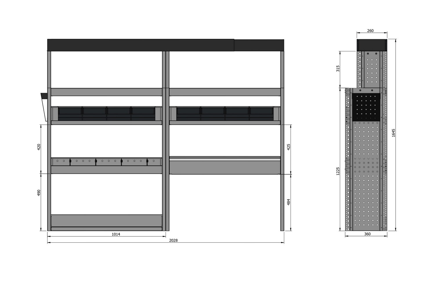 Mercedes Kastinrichting Mercedes Sprinter vanaf 2018 Plus 2028 mm