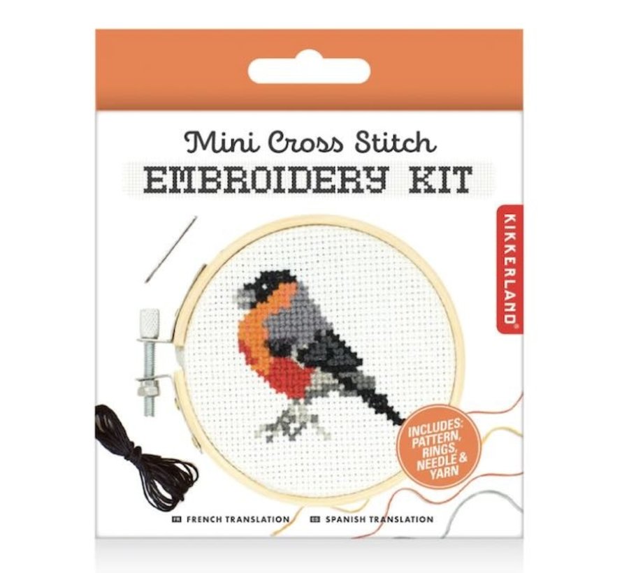 Mini Cross Stitch Embroidery Kit Roodborstje