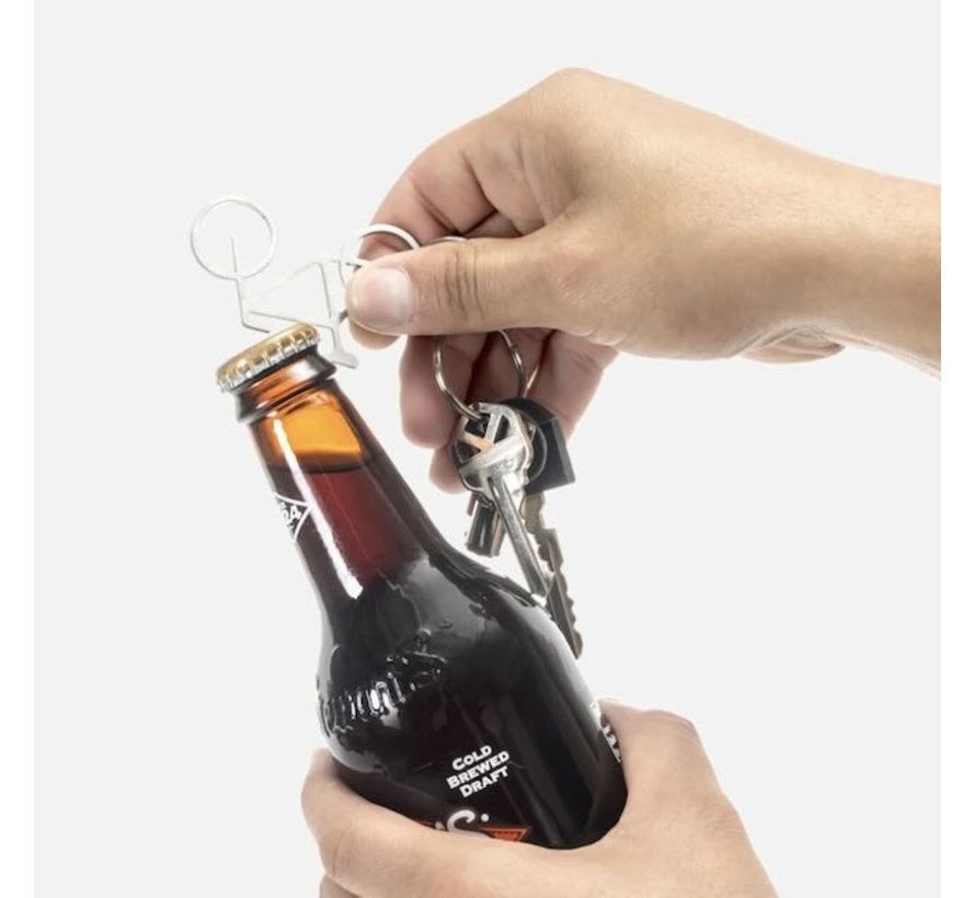 Bike key ring and bottle opener