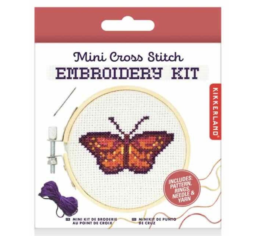 Mini Cross Stitch Embroidery Kit Vlinder