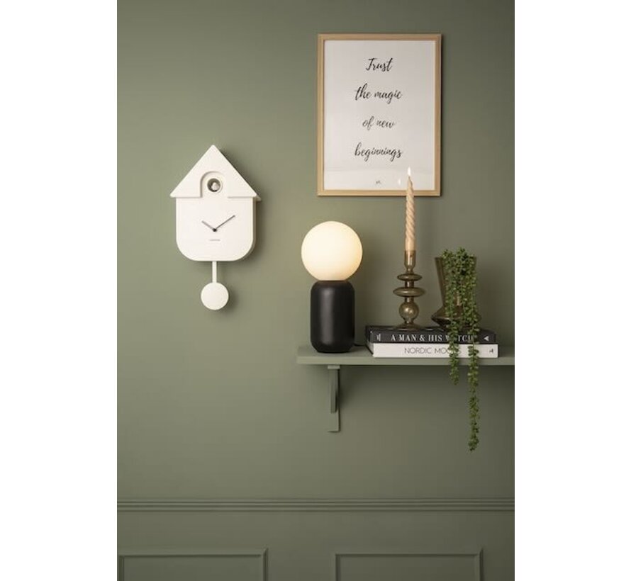 Wall Clock Modern Cuckoo white