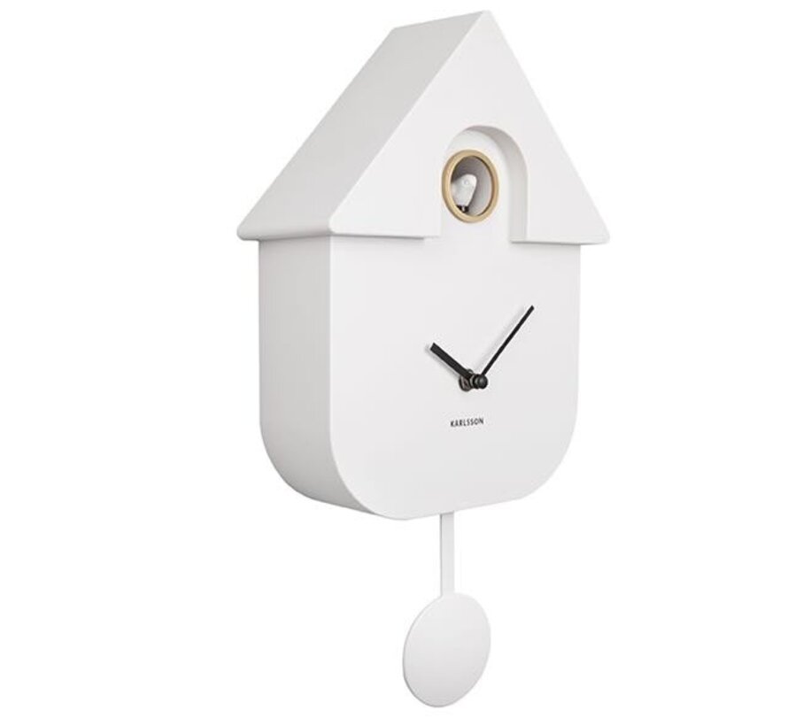 Wall Clock Modern Cuckoo white