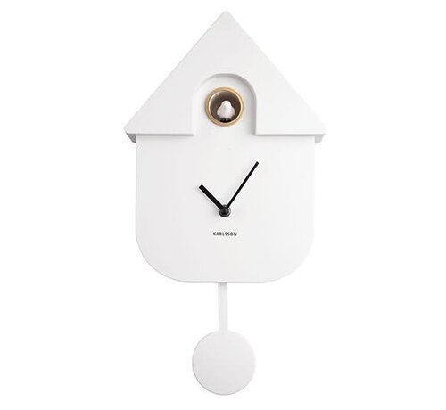 Wall Clock Modern Cuckoo white
