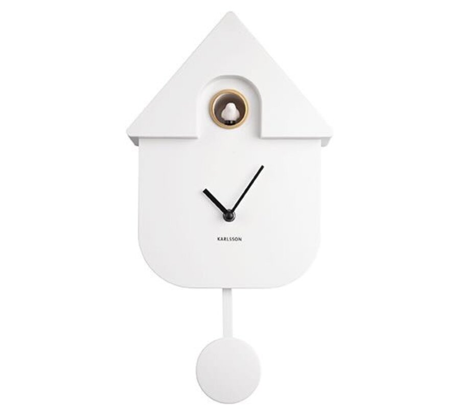 Wall Clock Modern Cuckoo white
