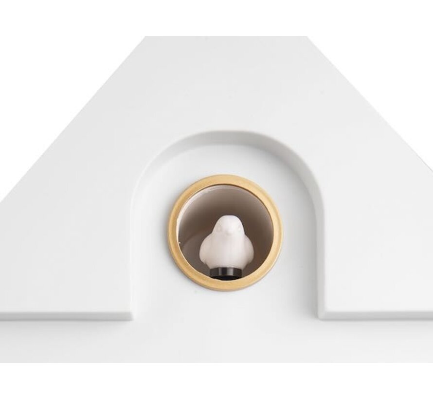 Wall Clock Modern Cuckoo white