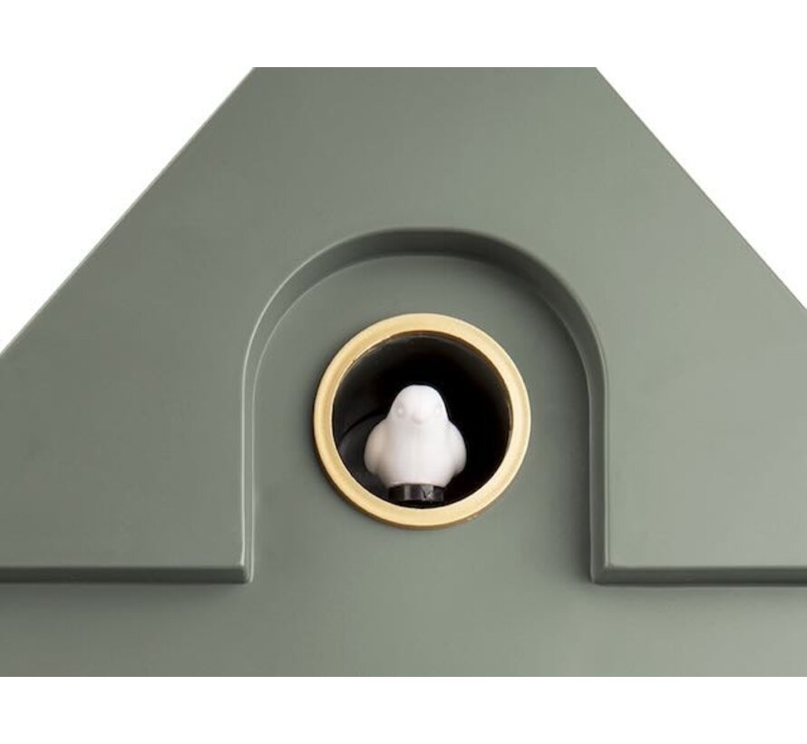 Wall Clock Modern Cuckoo Jungle Green