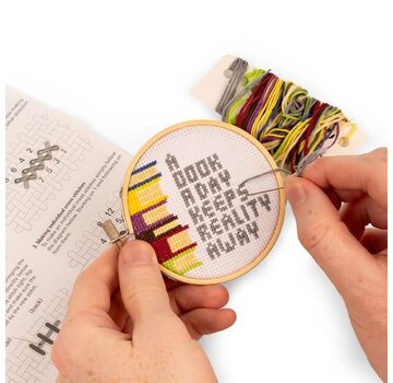 Kikkerland Mini Cross Stitch Embroidery Kit Book