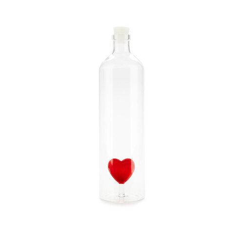 Balvi Waterfles met Rood Hart 1,2 Liter – Balvi Atlantis Love Bottle