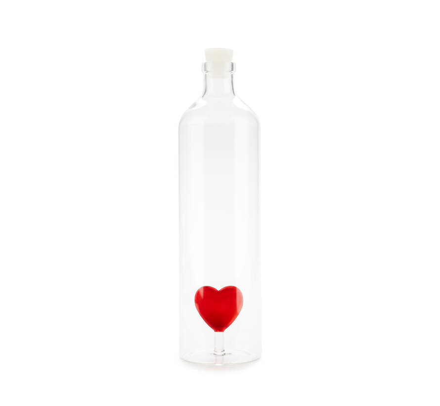 Waterfles met Rood Hart 1,2 Liter – Balvi Atlantis Love Bottle