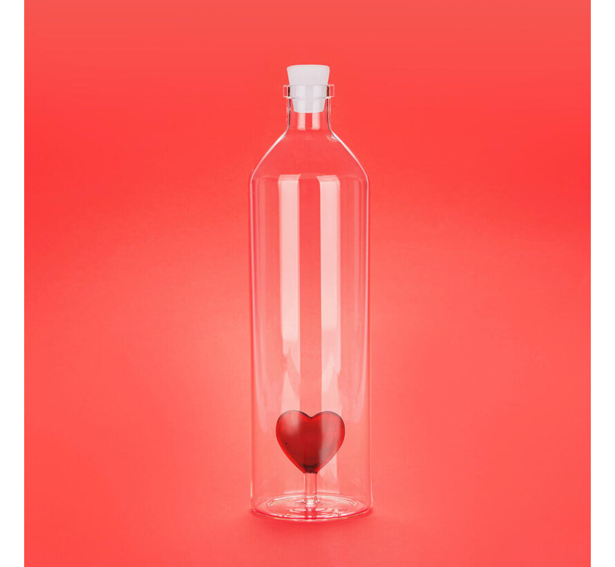 Waterfles met Rood Hart 1,2 Liter – Balvi Atlantis Love Bottle