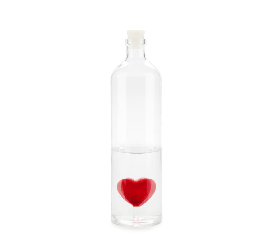 Waterfles met Rood Hart 1,2 Liter – Balvi Atlantis Love Bottle