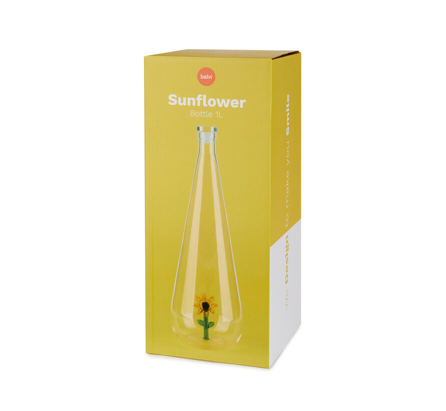 Waterfles met Zonnebloem 1 Liter – Balvi Botanical Sunflower Bottle