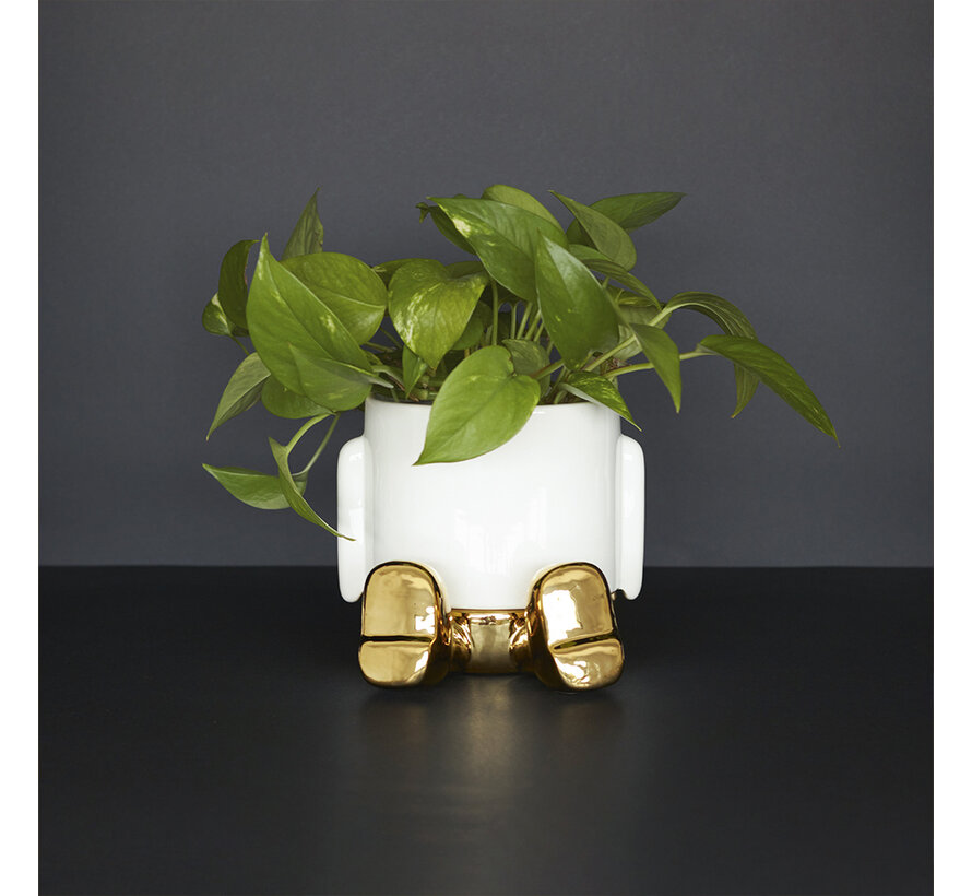 Bloempot Zittend Mannetje Goud – Balvi Mr. Sitty Gold Edition