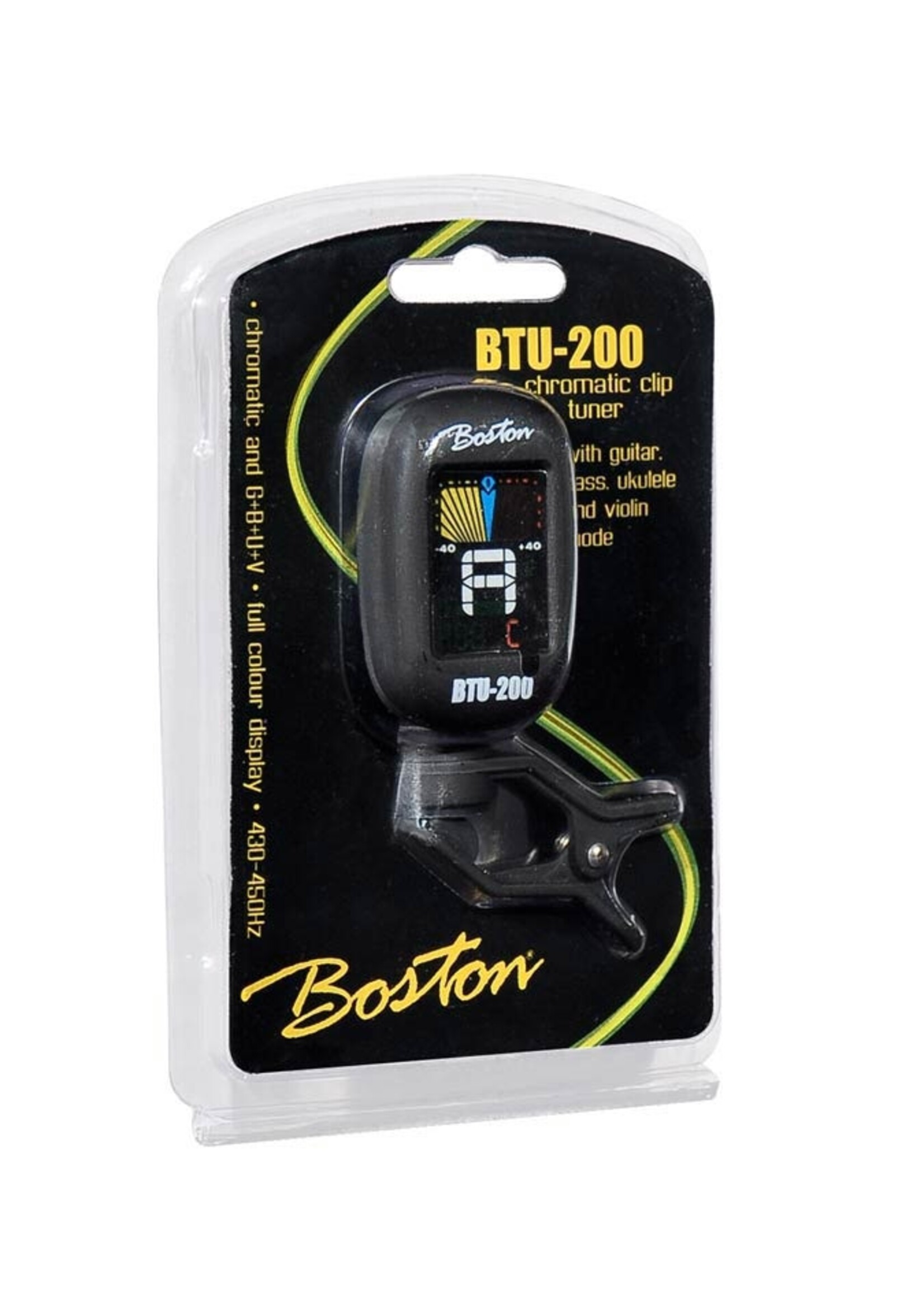 Boston   Boston chromatische clip-on tuner (ook G+B+U+V) full colour display BTU-200
