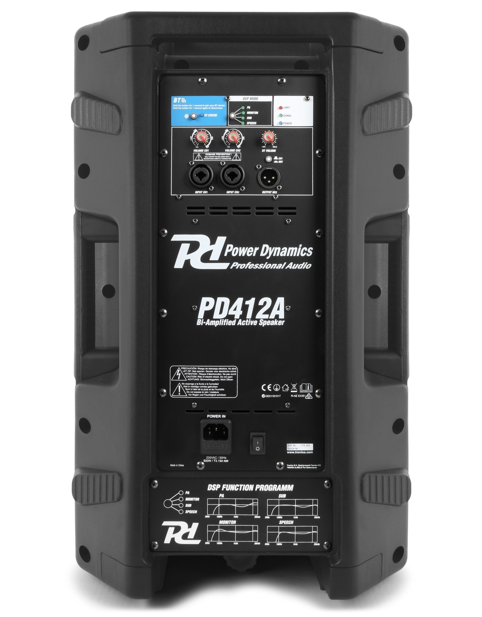 Power Dynamics Power Dynamics PD412A Bi-amplified Actieve Speaker 12" 1400W
