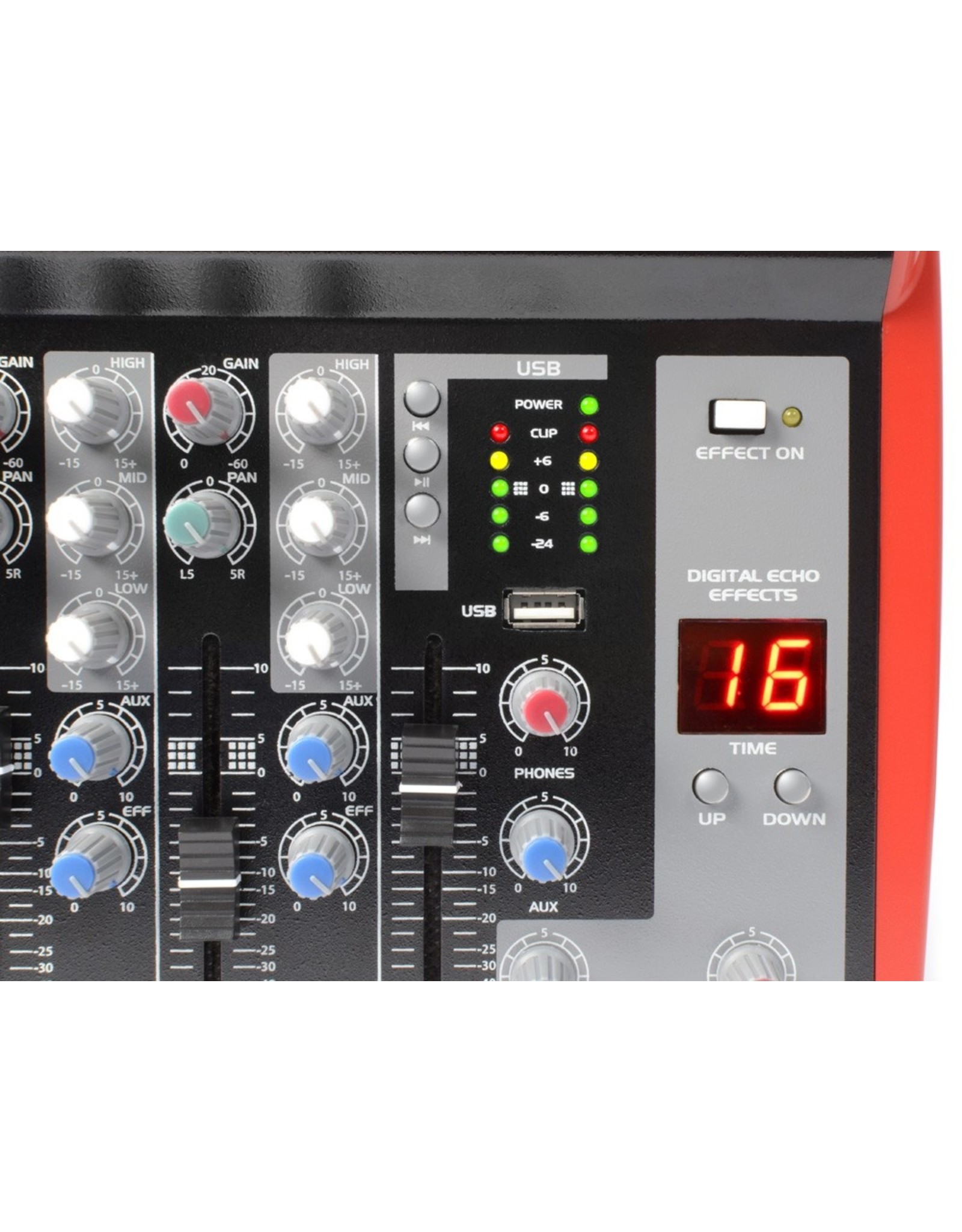 Power Dynamics Power Dynamics PDM-L405 Muziek Mixer 4-Kanaals MP3/ECHO