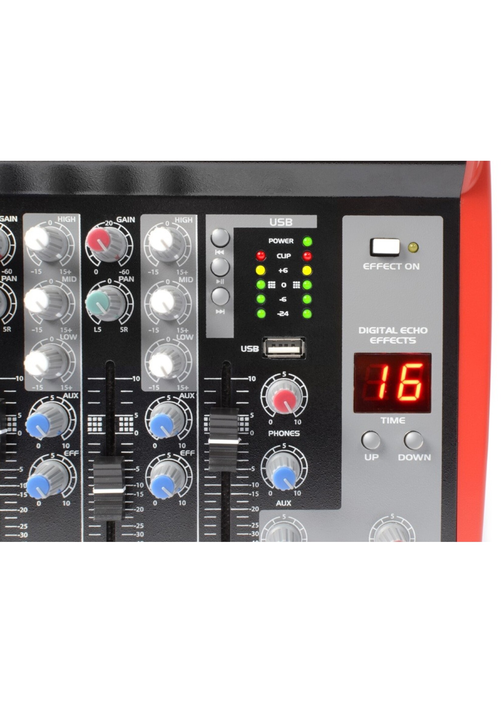 Power Dynamics Power Dynamics PDM-L405 Muziek Mixer 4-Kanaals MP3/ECHO