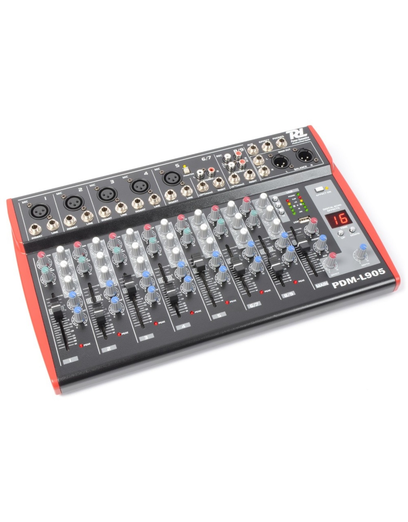 Power Dynamics Power Dynamics PDM-L905 Muziek Mixer 9-Kanaals MP3/ECHO