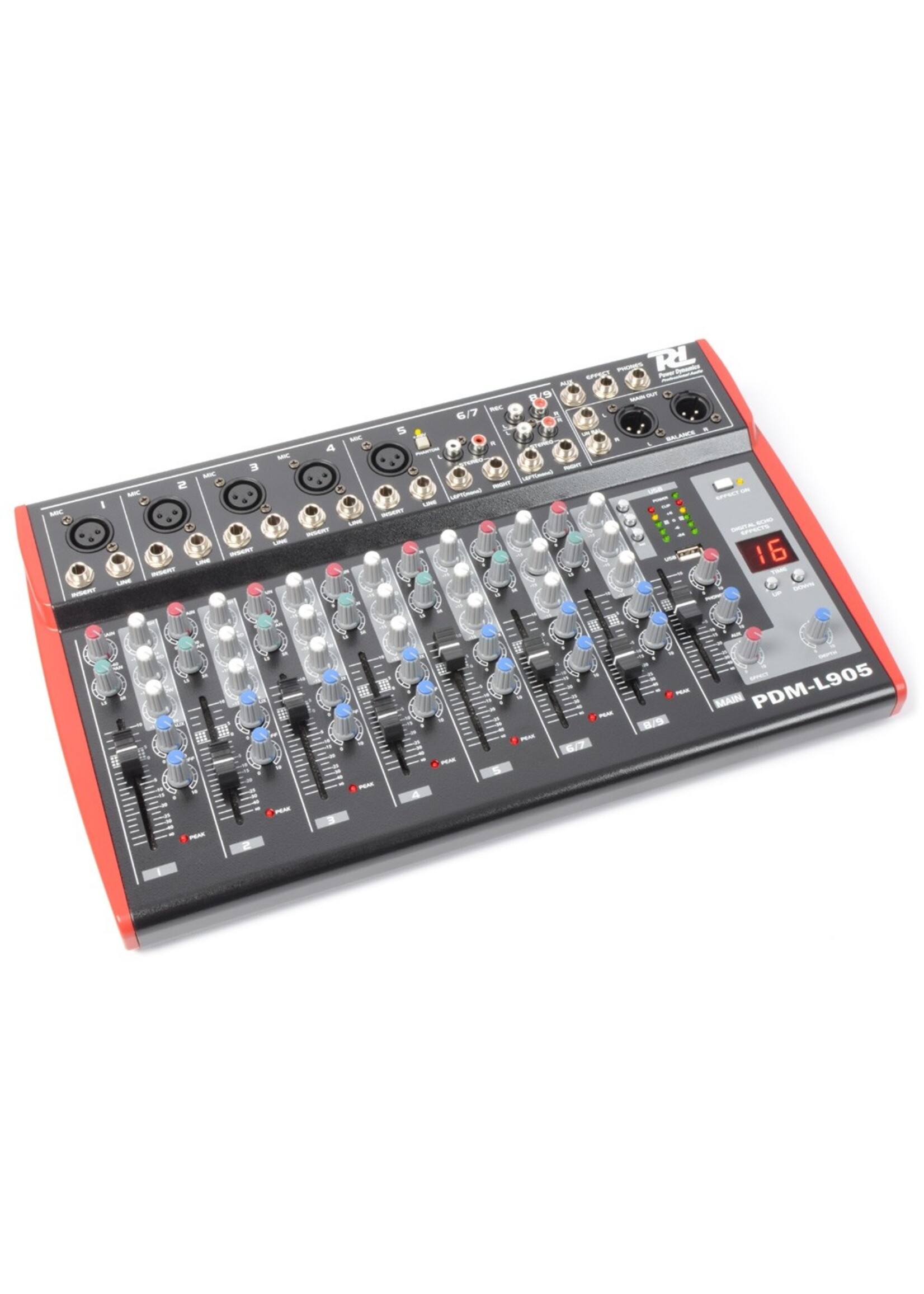 Power Dynamics Power Dynamics PDM-L905 Muziek Mixer 9-Kanaals MP3/ECHO