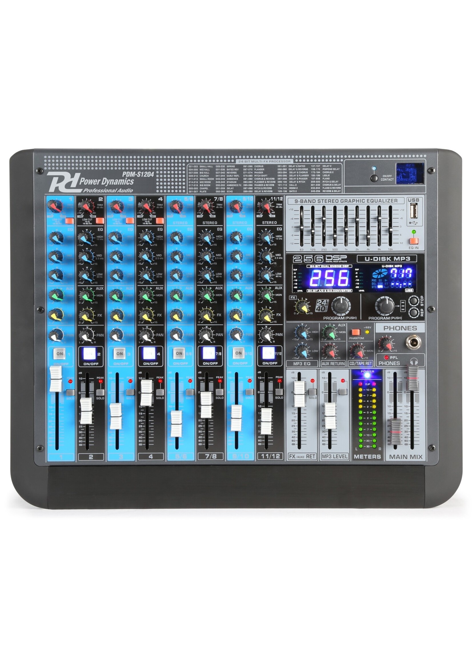 Power Dynamics Power Dynamics 12-Kanalen  Analog Mixer / PDM-S1204