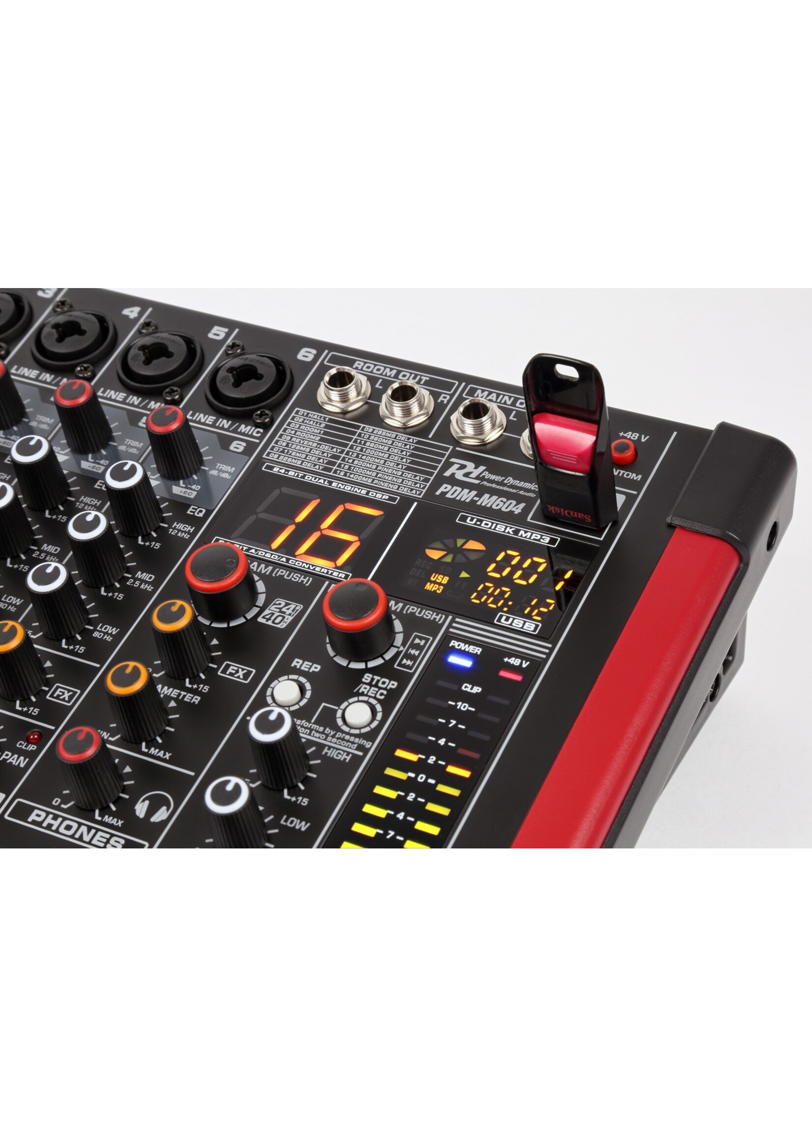 Power Dynamics Power Dynamics 6-Kanalen  studiomixer / PDM-M604