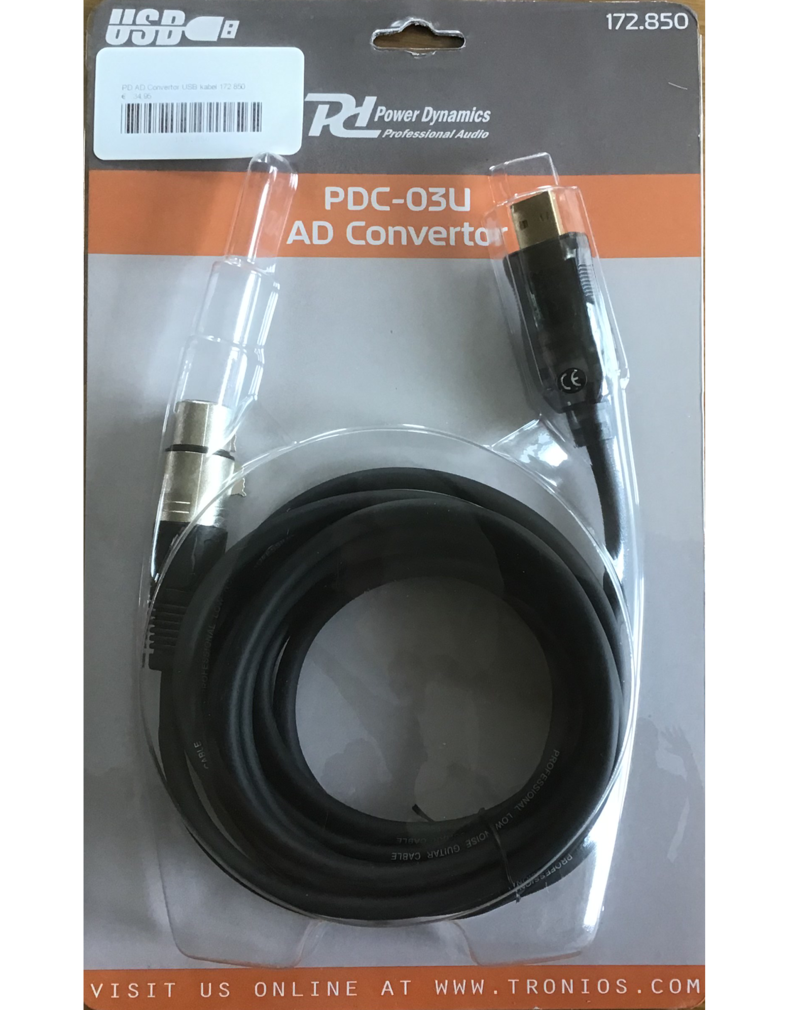Power Dynamics Power Dynamics PDC-03U Micro Convertor XLR-USB Cable