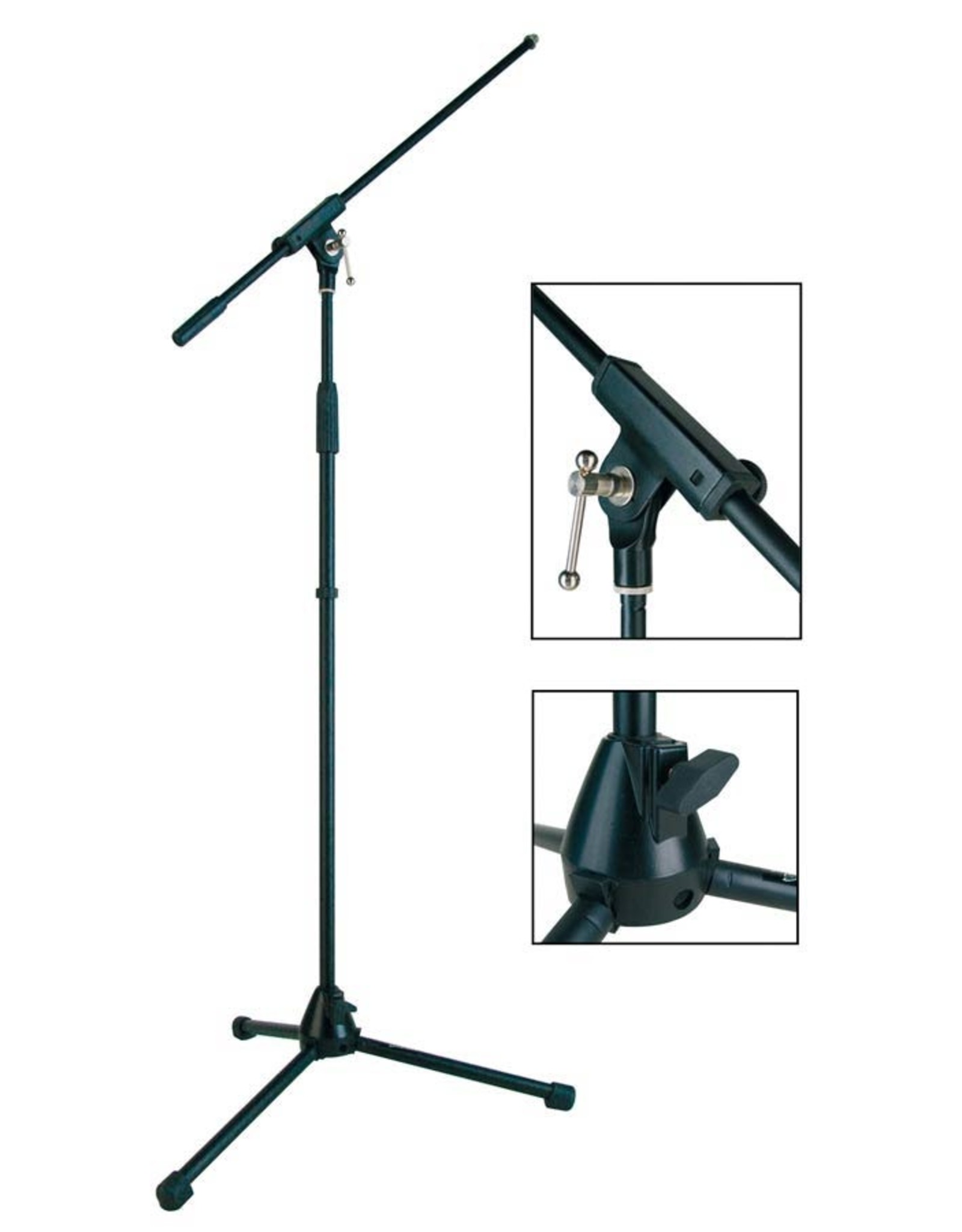 Boston  MS-1400-BK| Boston Stage Pro Series microfoonstatief met hengel en in hoogte verstelbaar 94-168cm