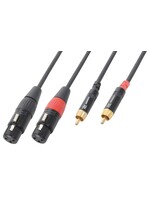 Power Dynamics Kabel 2x XLR Female - 2x RCA Male 3.0m