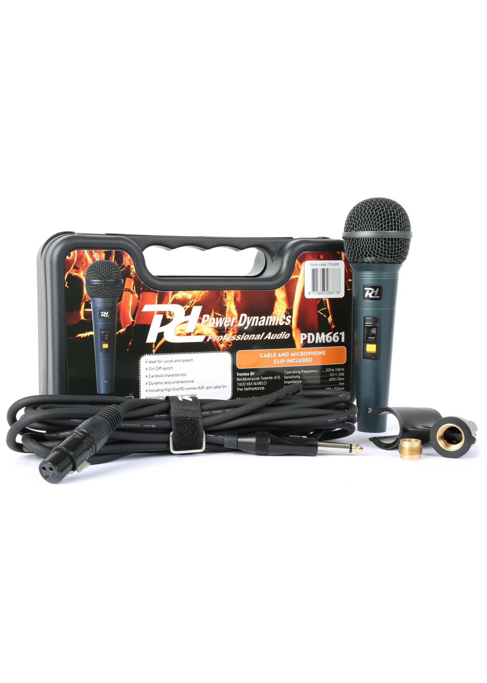 Power Dynamics PDM661 Dynamische microfoon in kunststof koffer