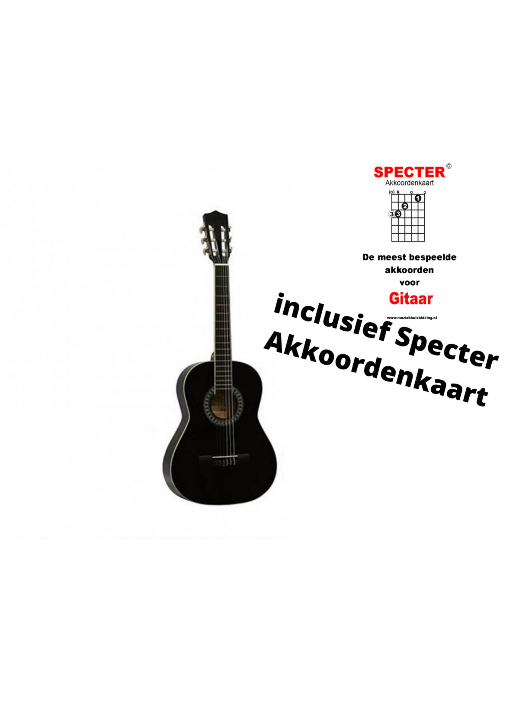 Gomez Klassieke Kindergitaar met handige akkoordenkaart om makkelijk te leren spelen 1/2