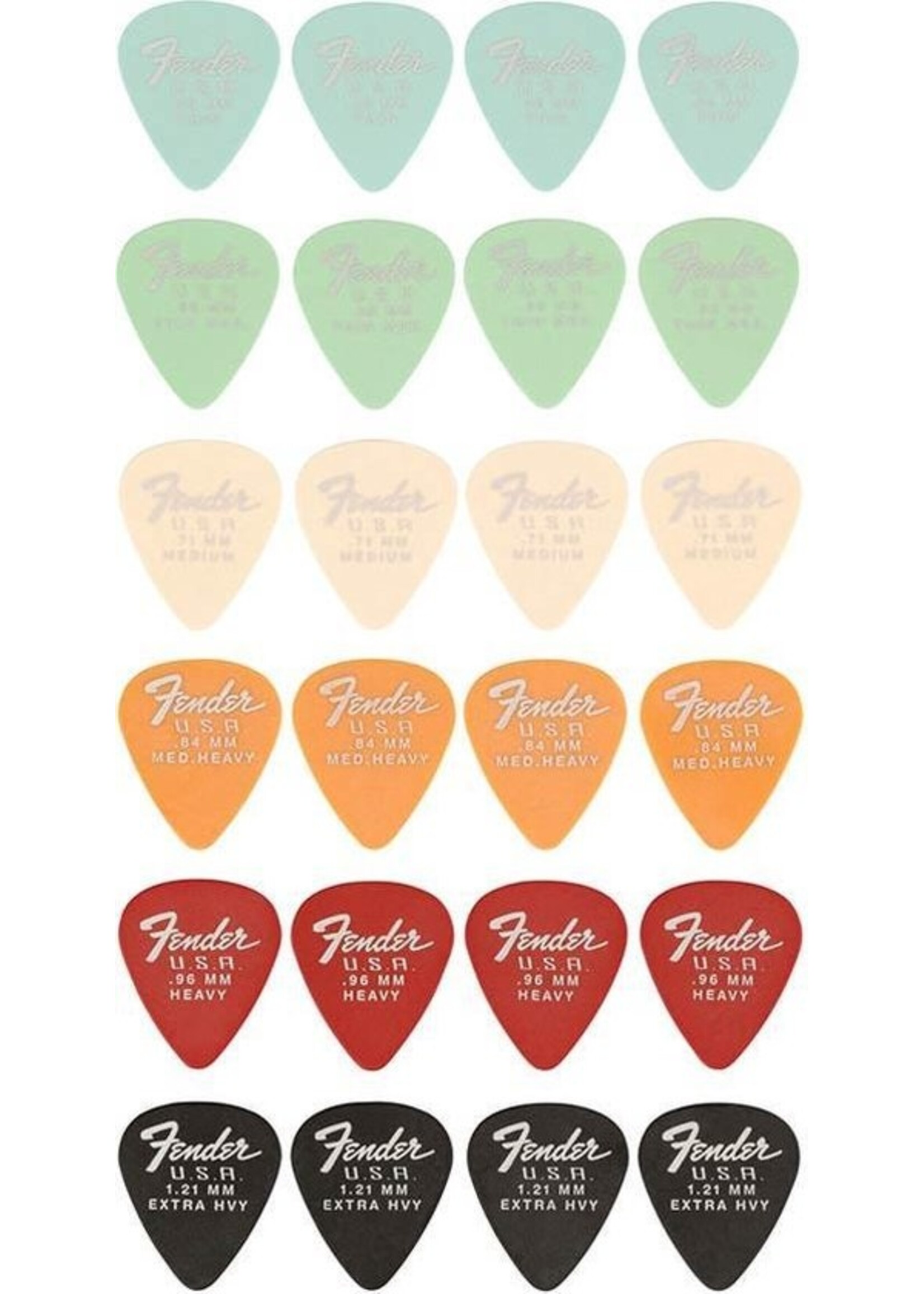 Fender Fender Dura Tone Plectrum set 24 stuks