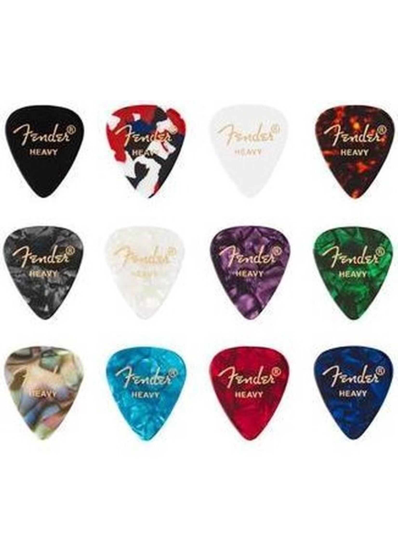 Fender Fender Plectrum Celluloid Medley Plectrums 12 stuks