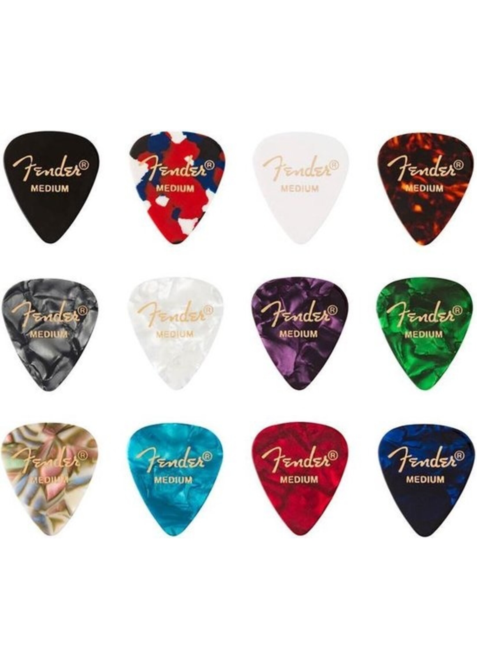 Fender Fender plectrums Celluloid Medley plectrum 12 stuks
