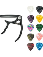 Specter Gitaarklem Capo Snaren - Gitaar - Muziek - Instrument - Akoestisch - Elektrisch - Zwart - 10 stuks Gitaar Picks