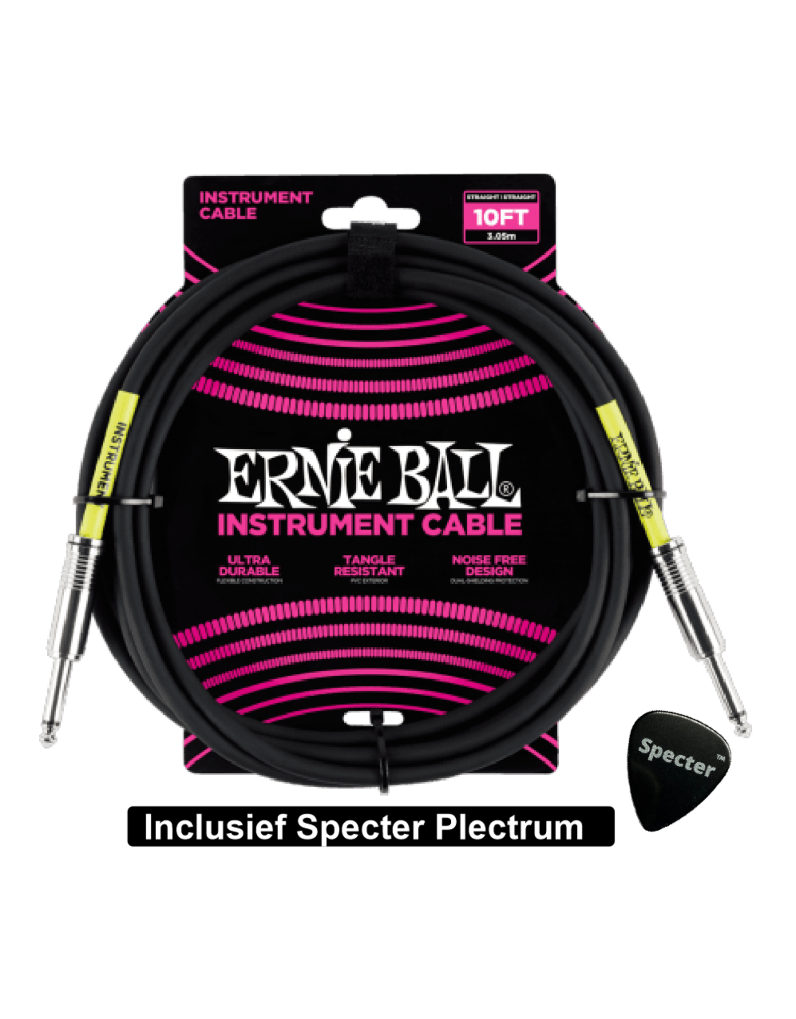 Ernie Ball Ernie Ball Gitaarkabel 3 Meter Met Specter Plectrum | Gitaarkabel | Instrumentkabel