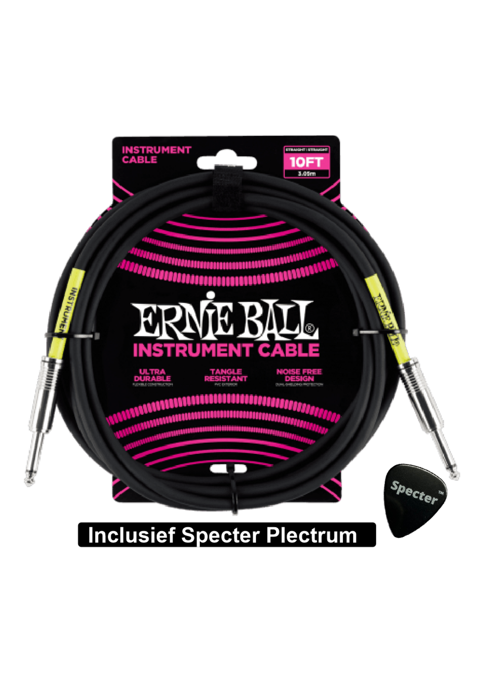 Ernie Ball Ernie Ball Gitaarkabel 3 Meter Met Specter Plectrum | Gitaarkabel | Instrumentkabel