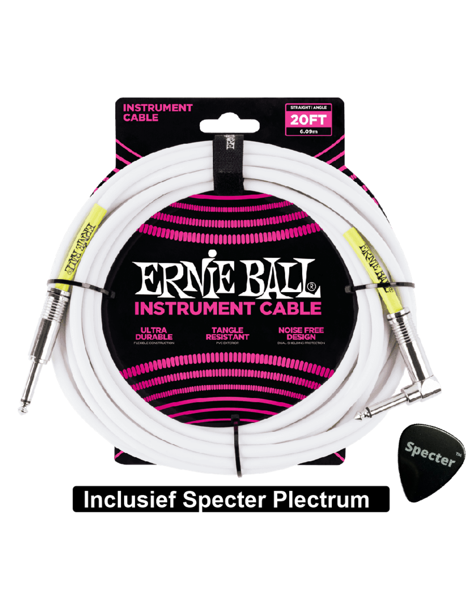 Ernie Ball Ernie Ball Gitaarkabel 6 Meter Met Specter Plectrum | Gitaarkabel | Instrumentkabel