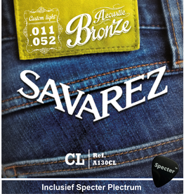 Savarez Savarez A130CL Premium Gitaarsnaren Voor De Akoestische Gitaar Met Specter Plectrum | Snarenset | Akoestisch | Stalen Snaren