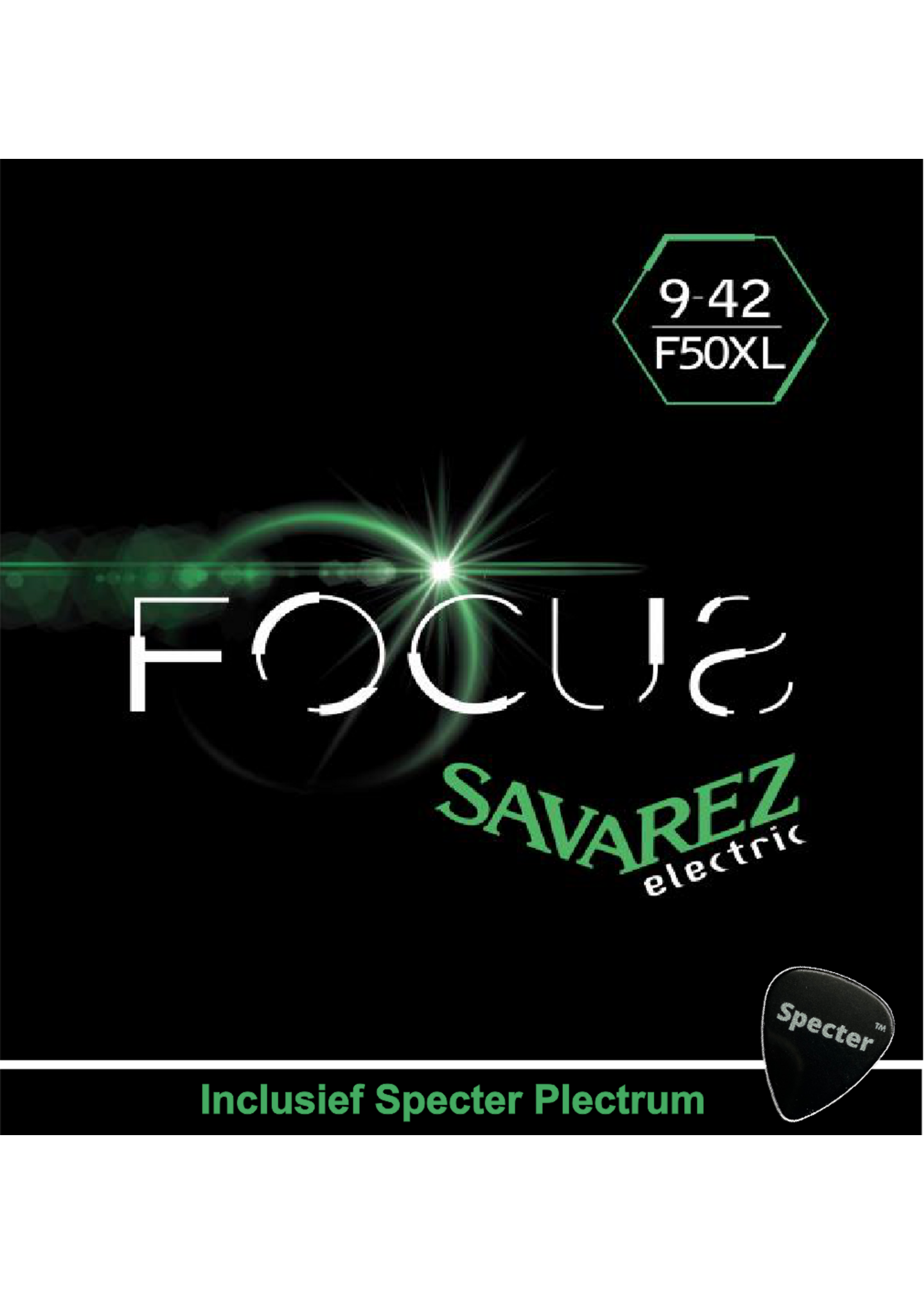 Savarez Savarez F50XL Focus Premium Gitaarsnaren Voor De Elektrische Gitaar Met Specter Plectrum | Snarenset | Elektrisch | Stalen Snaren