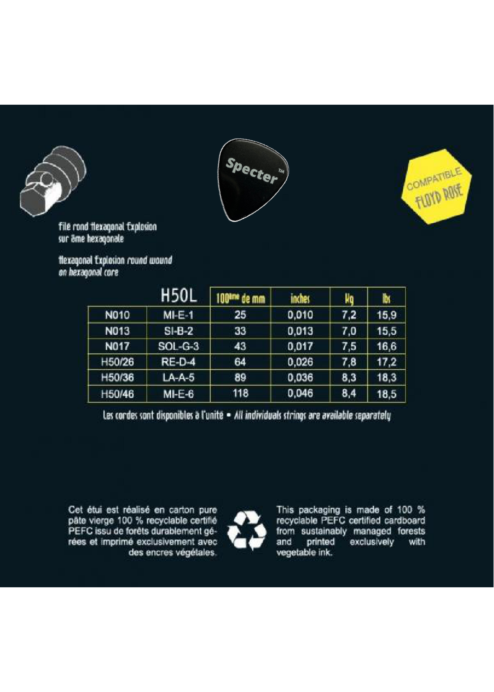 Savarez Savarez H50L  Premium Gitaarsnaren Voor De Elektrische Gitaar Met Specter Plectrum | Snarenset | Elektrisch | Stalen Snaren