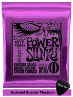 Ernie Ball Ernie Ball 2220 Power Slinky Snaren Elektrisch Gitaar Snaren met Specter Plectrum