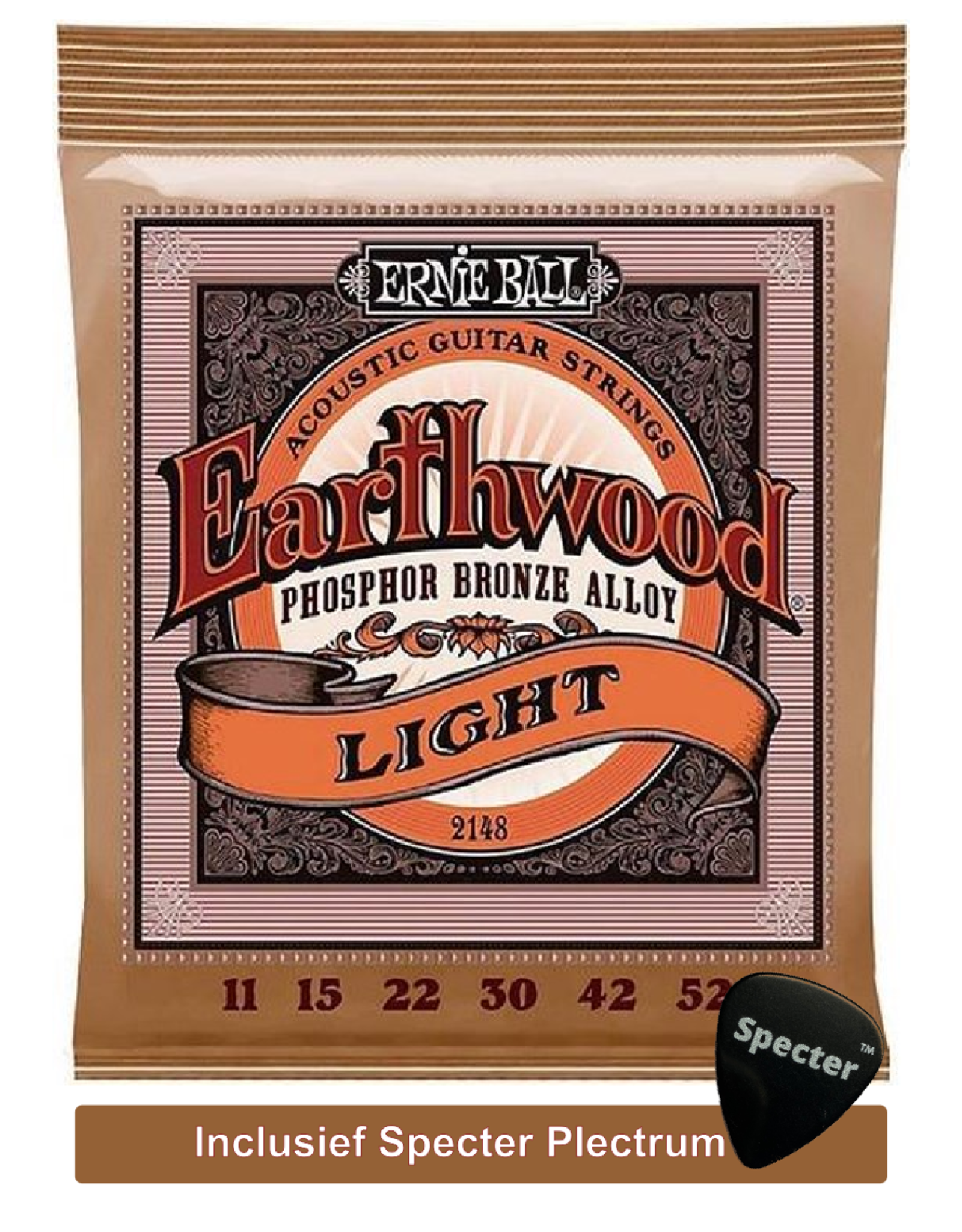 Ernie Ball Ernie Ball Earthwood Snarenset Akoestisch EB-2148 met specter plectrum