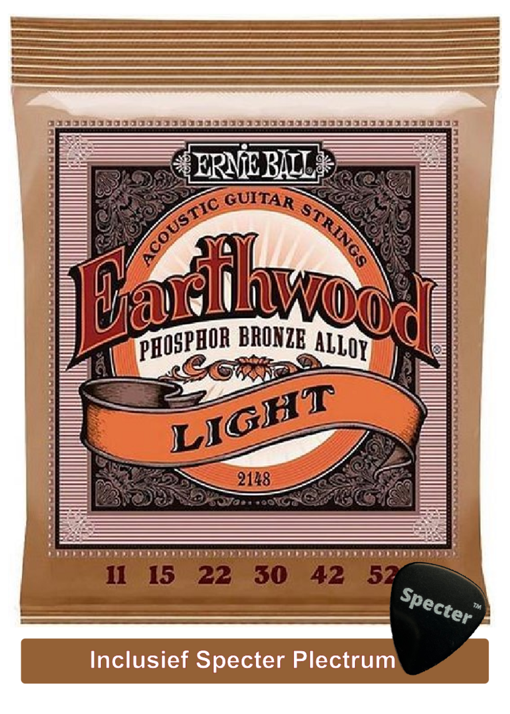 Ernie Ball Ernie Ball Earthwood Snarenset Akoestisch EB-2148 met specter plectrum