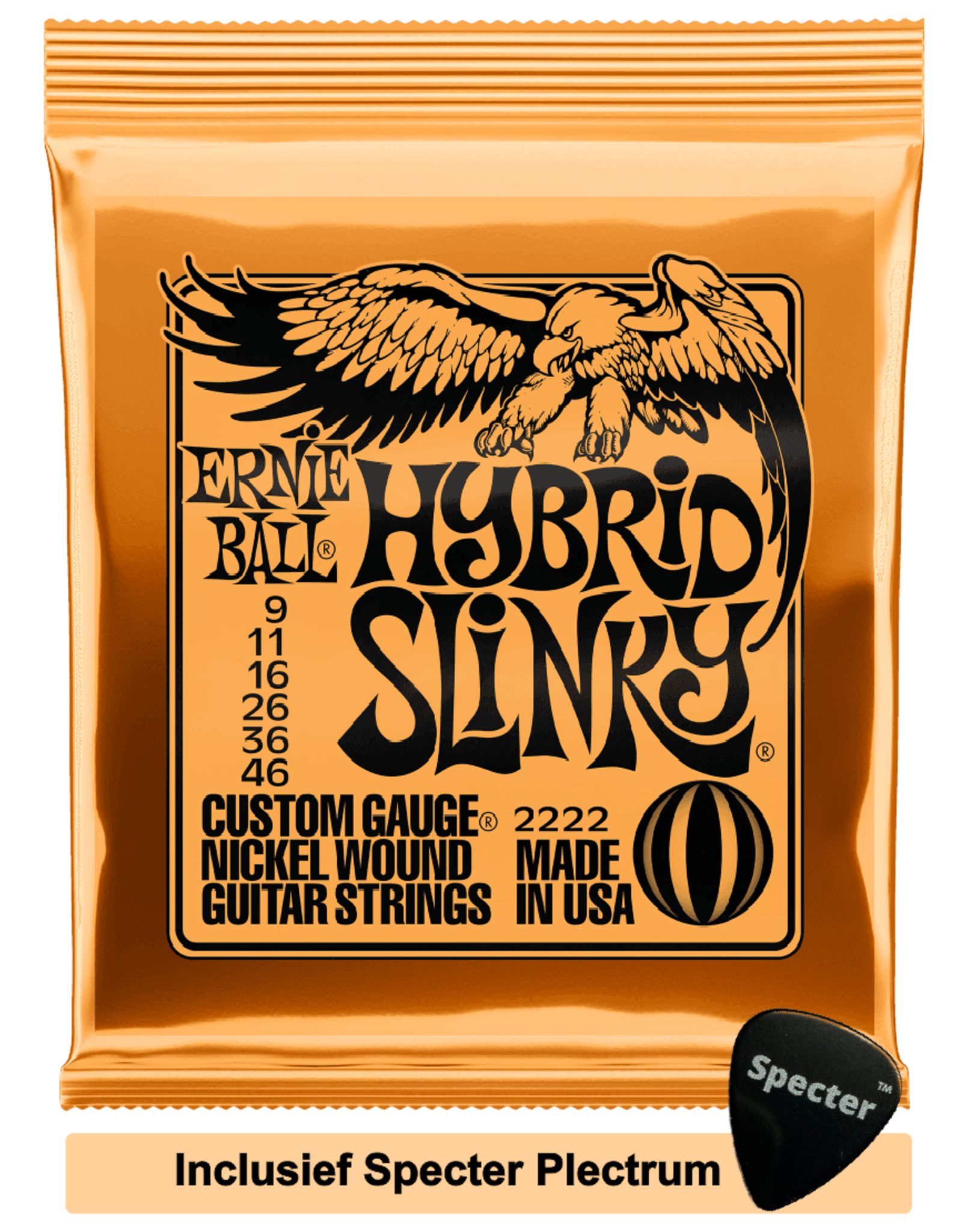 Ernie Ball Ernie Ball Hybrid Slinky Electrisch Gitaarsnaren 6stuk(s) Staal Gitaar met specter Plectrum