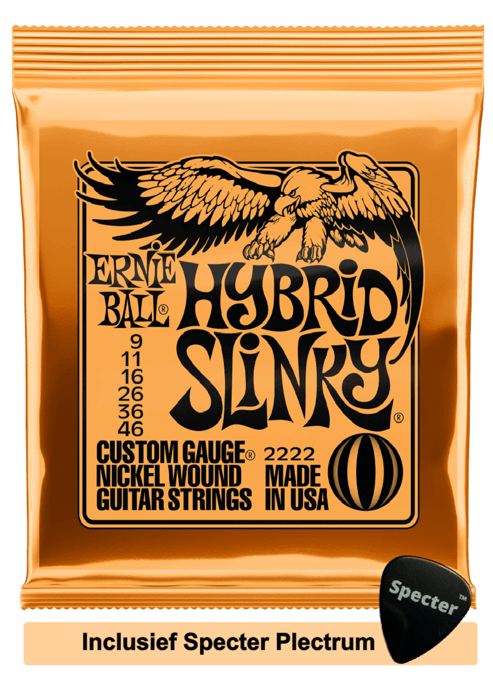 Ernie Ball Ernie Ball Hybrid Slinky Electrisch Gitaarsnaren 6stuk(s) Staal Gitaar met specter Plectrum